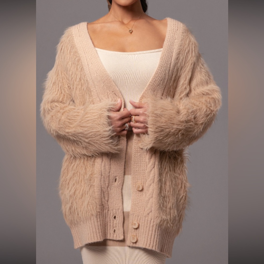 JLuxLabel - Lola Fuzzy Knit Cardigan - XS/S